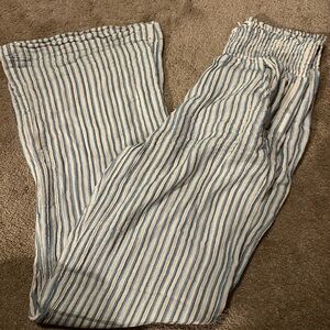 Striped Blue and White Womens Pants